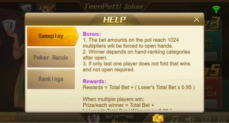 สิทธิพิเศษของผู้เล่นเมื่อเข้าร่วม TeenPatti Joker Soibet