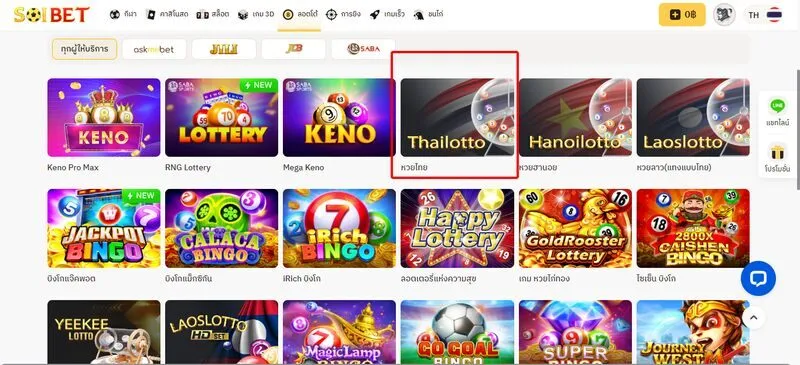 รีวิวเกม Thai Lotto Soibet